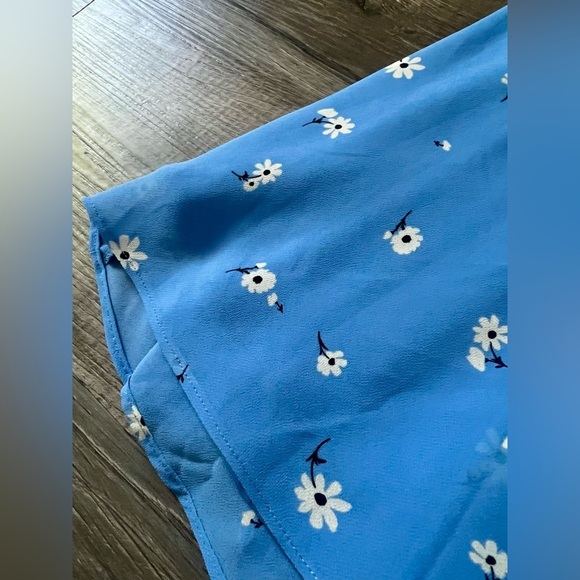 NEW! Talbots Scattered Floral Tie Front Midi Dress 6 Petite Daisy Blue Wedding - Picture 6 of 8